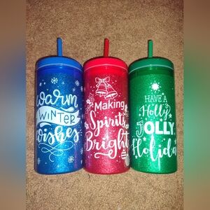 NWT 3pc Holiday Tumbler Lot